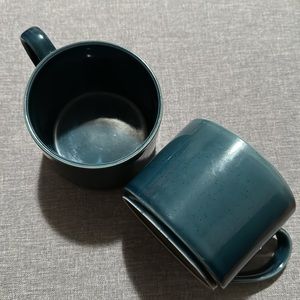 Pier 1 Imports Stoneware Large Mugs Teal Set of 2